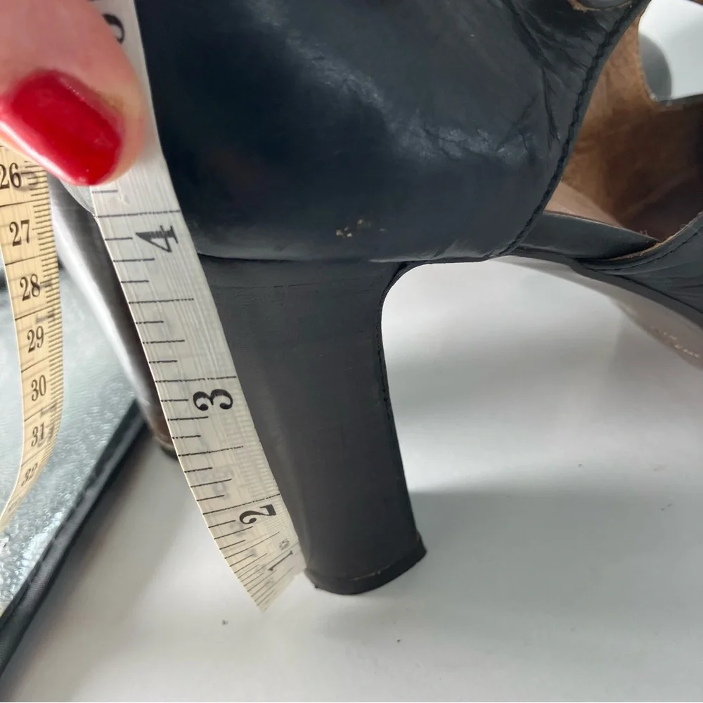 Michael Jolie designer Handcrafted Italian leather‎ shoes size 38 heel Mary Jane